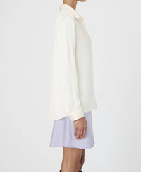FRENCH CONNECTION Ennis Satin Shirt in classic cream - women's blouse - alternate view
