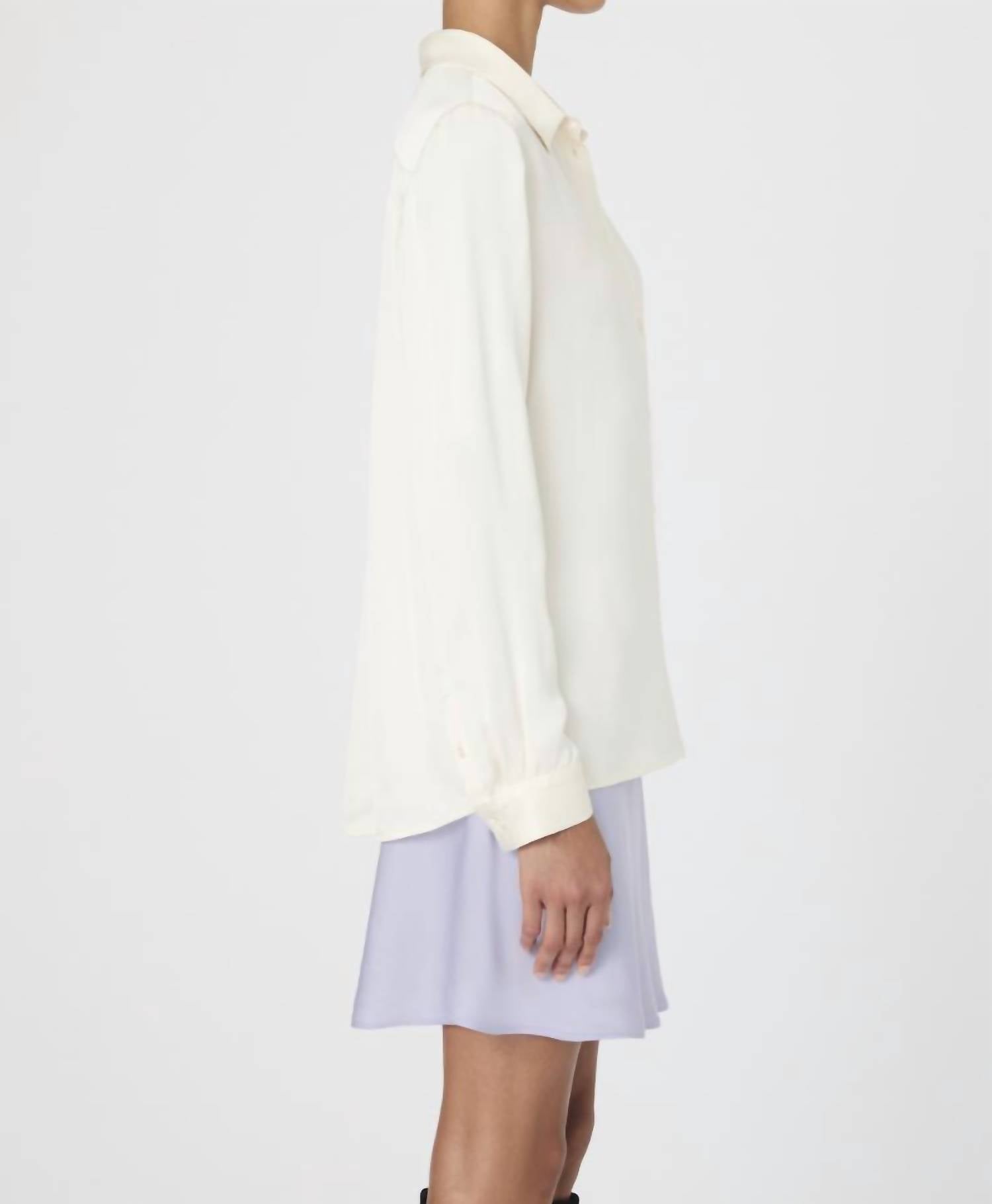FRENCH CONNECTION Ennis Satin Shirt in classic cream - women's blouse - alternate view
