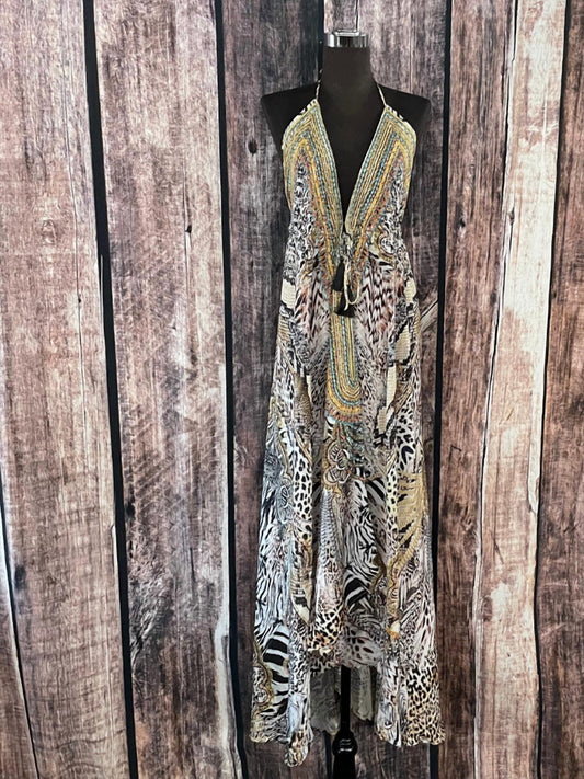 HIPPIE BACKLESS HALTER MAXI DRESS