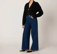 Cleobella Heart V-neck Sweater Cardigan in black - women's sweater