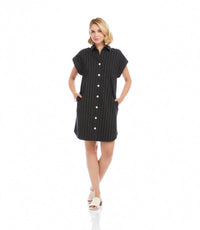 Karen Kane - Stripe Cap Sleeve Shirtdress