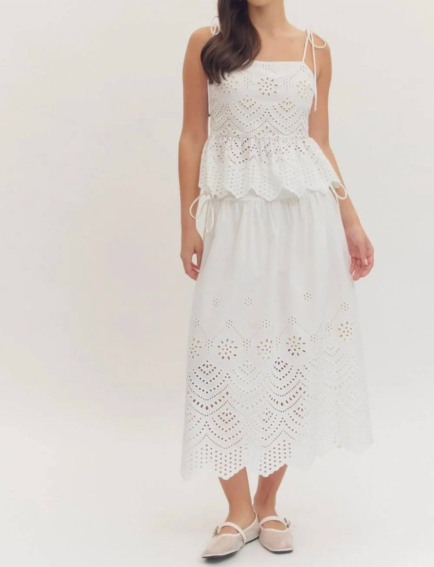 Entro - Women's Embroidered Midi Skirt