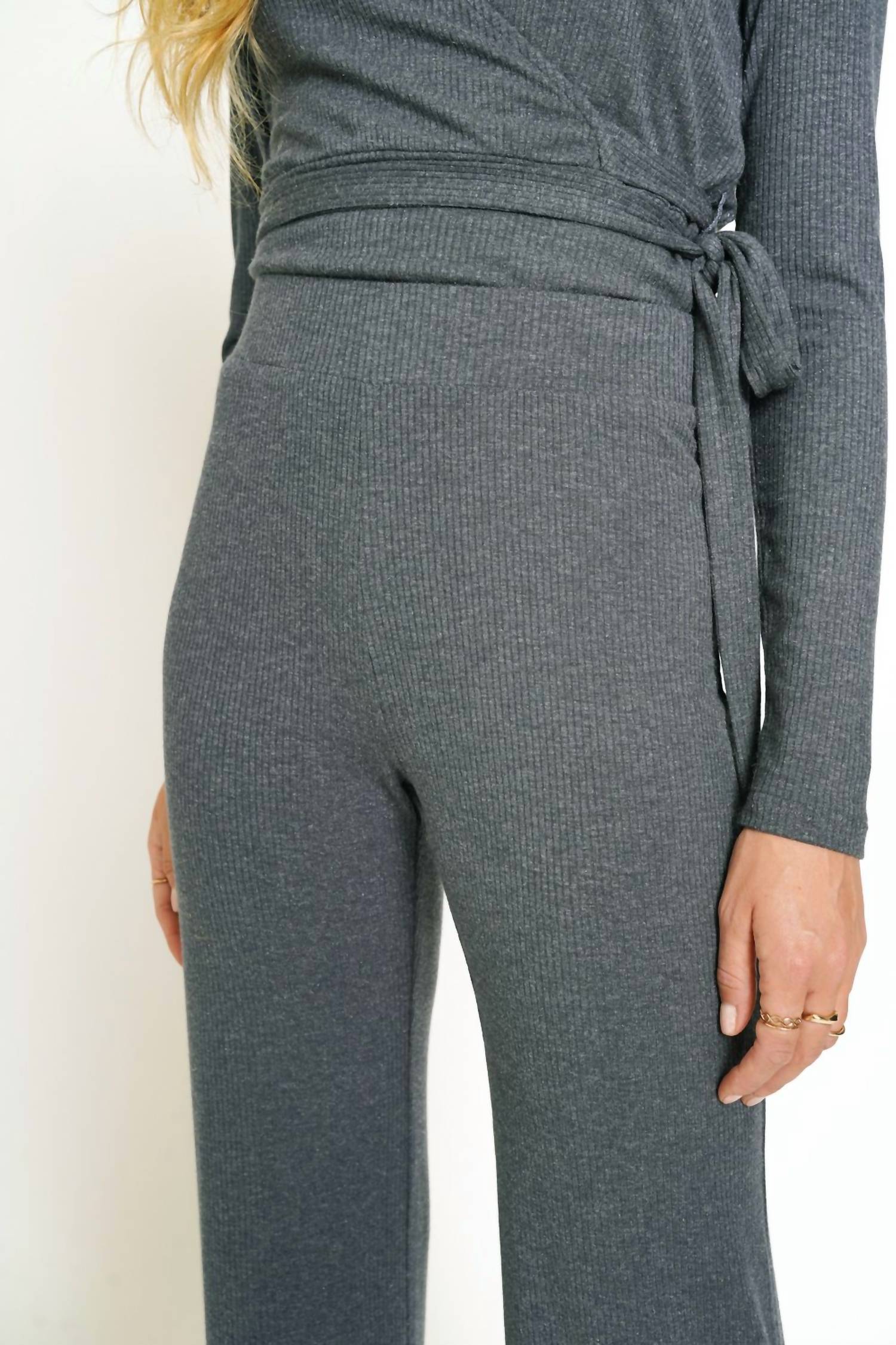 Mystree - High Waist Rib Pants