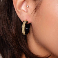 Gold & Honey - Women's Wide Glitter Lucite Hoop Earrings
