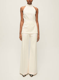 Veronica Beard Johanne Sleeveless Mock Neck Top in dove - women's blouse