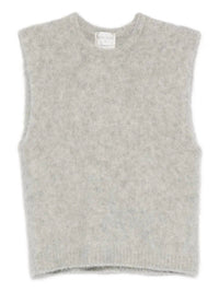 forte forte Baby Alpaca Knit Vest in pearl - women's tank top - view 4