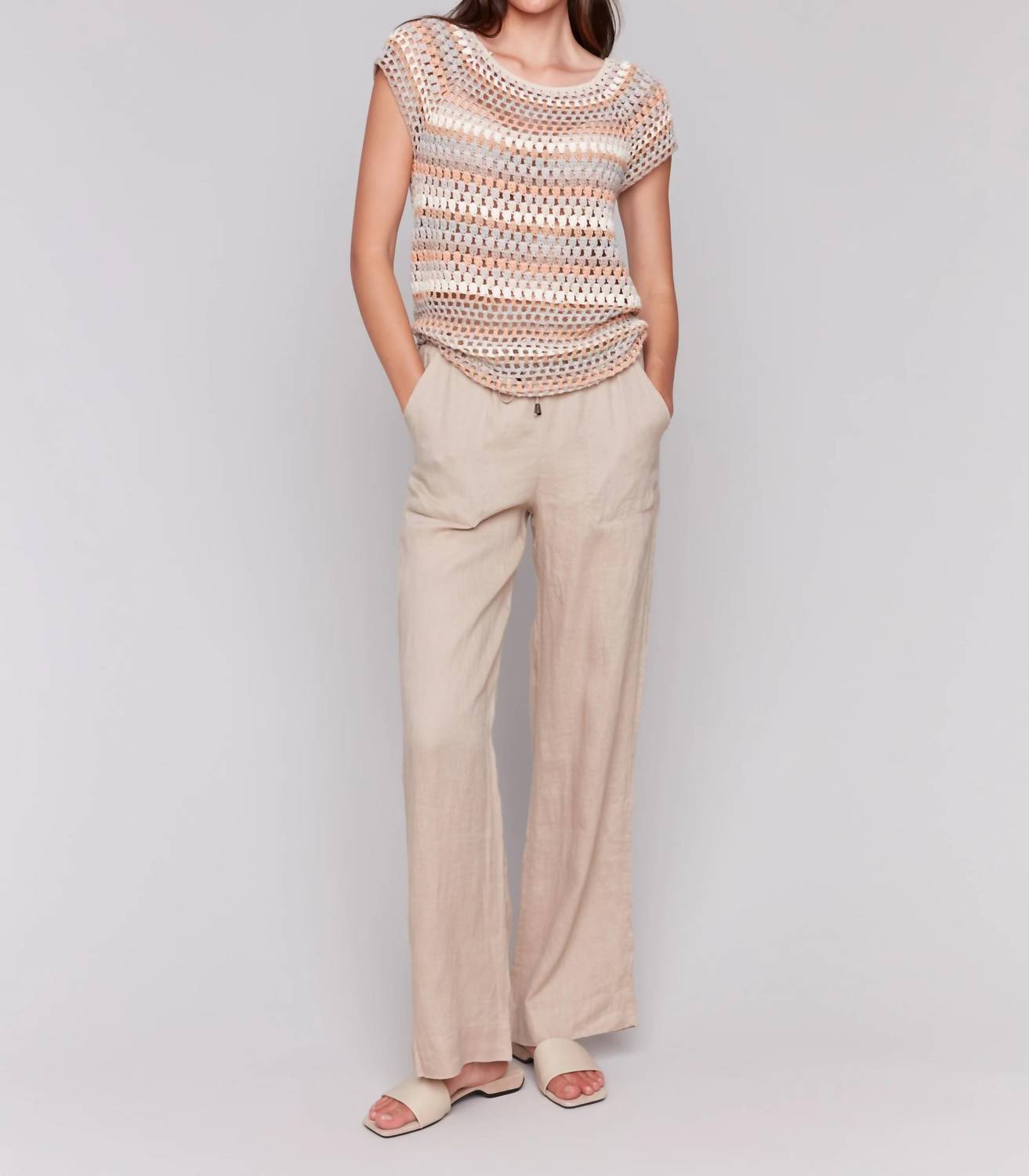 Charlie B - Raglan Crochet Cap Sleeve Top