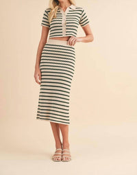 Wishlist - Striped Crop Top And Maxi Skirt Set