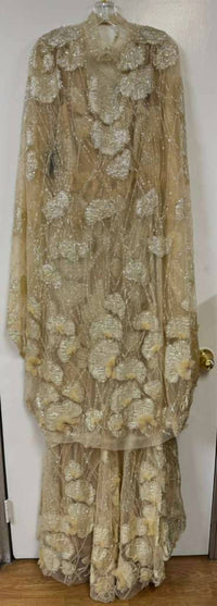 Terani Couture - Mother Of The Bride Wedding Cape Long Evening Metallic Dress