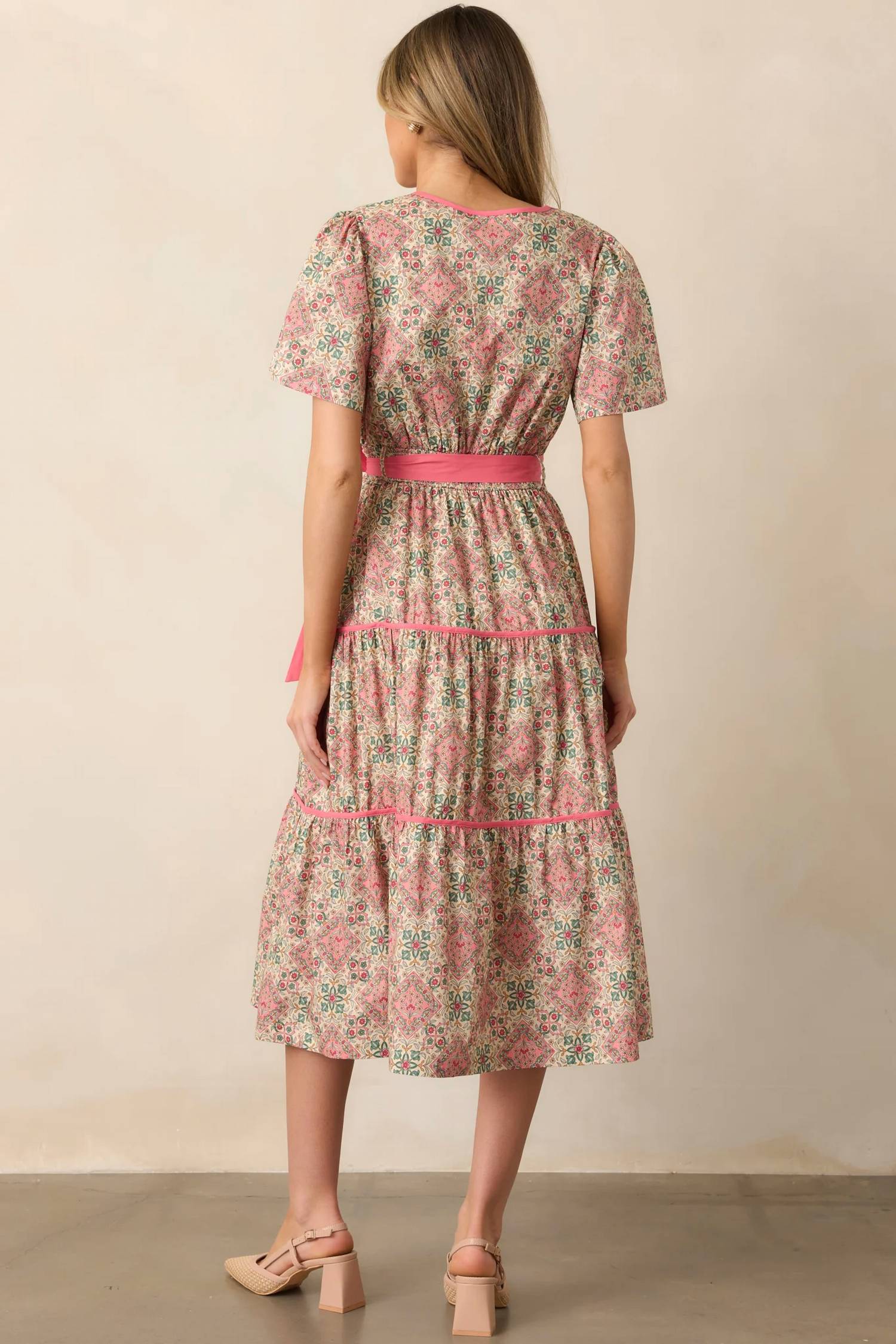 &Merci - Contrast Binding Printed Midi Dress