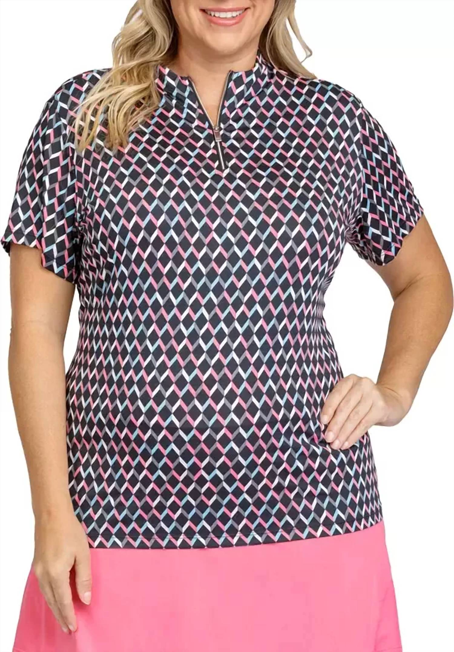 Tail - Short Sleeve 1/4 Zip Shoulder Inserts Polo