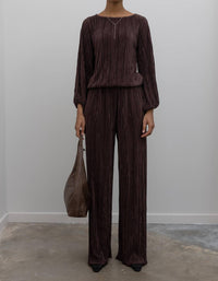 Collective - Plisse Lined Straight Leg Pants
