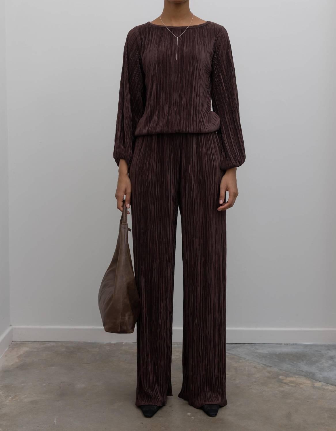 Collective - Plisse Lined Straight Leg Pants