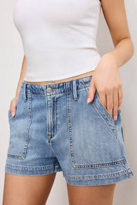 Good American - Lite Linen Denim Shorts