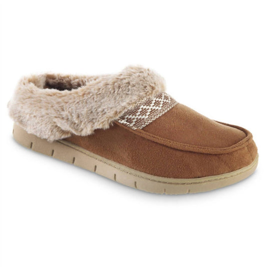 Isotoner - Women's Recycled Microsuede and Faux Fur Hoodback Slipper