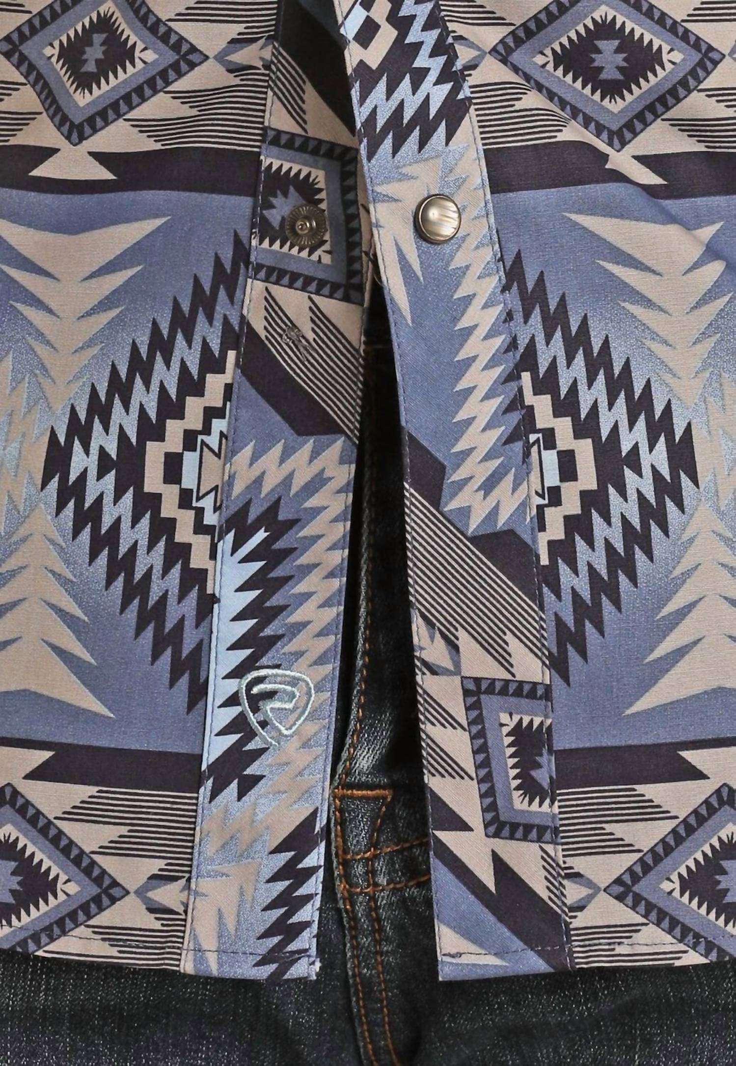 Rock & Roll Denim - Modern Fit Aztec Snap Shirt