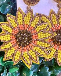 Bosuk Jewlery - Women's Sunflower Seed Bead Statement Earrings
