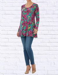 Diva Usa - Sibella Pleated Front Long Sleeve Blouse