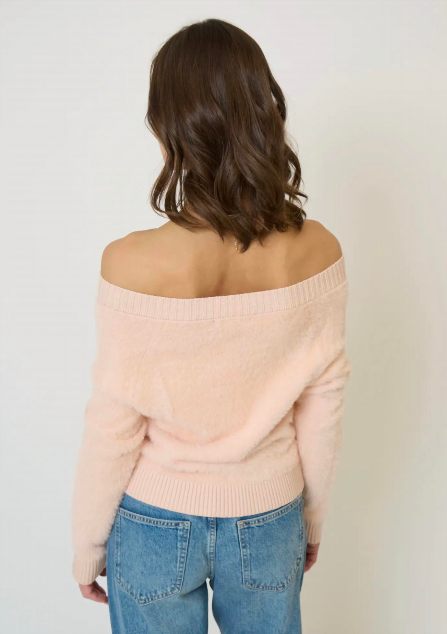 Central Park West - Roman Eyelash Off Shoulder Sweater
