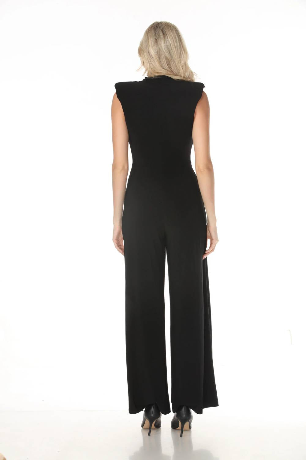 Joseph Ribkoff - Sleeveless Wrap Wide-leg Jumpsuit