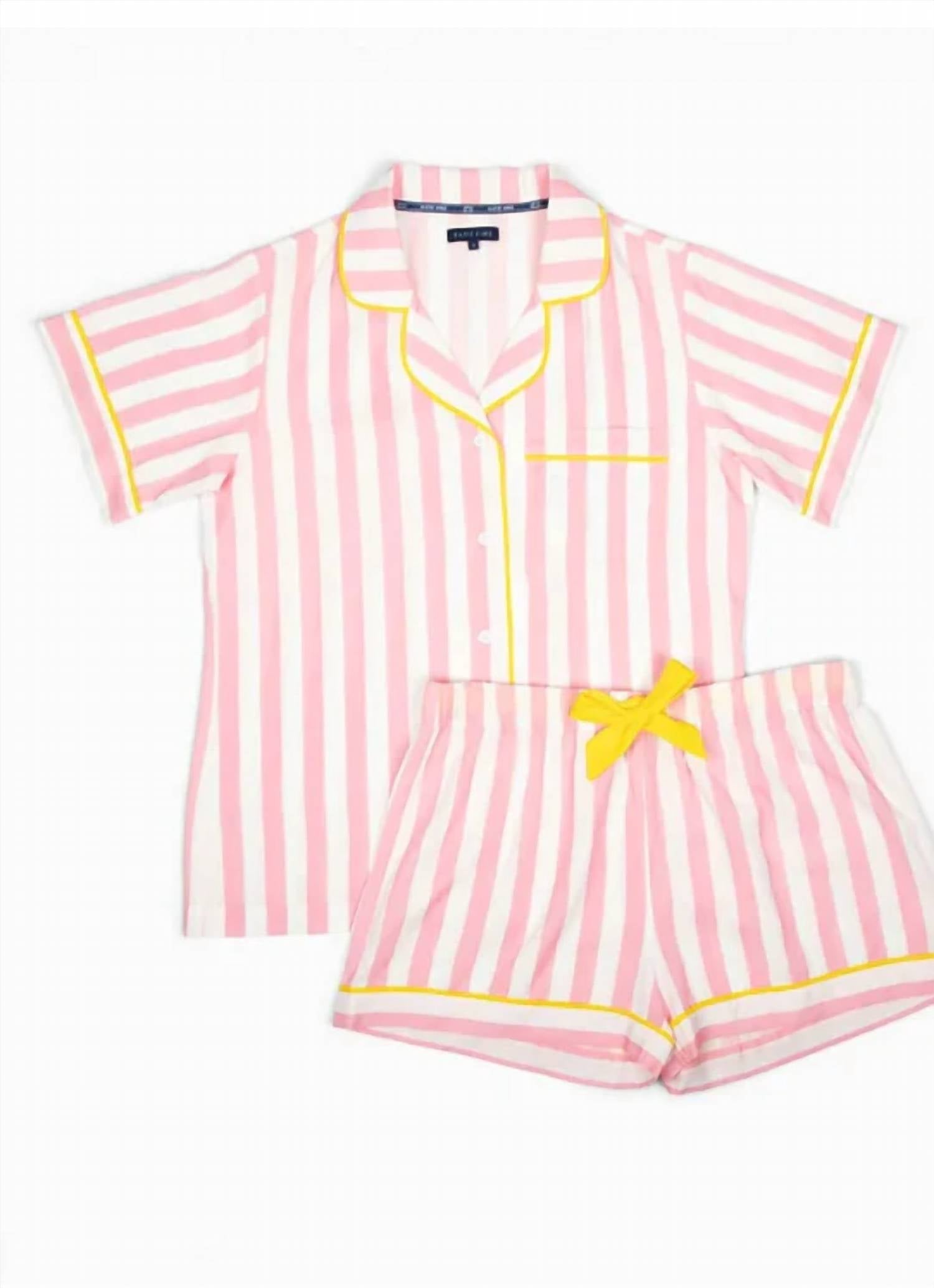 Katie Kime - Women's Retro Striped Pajama Short Set