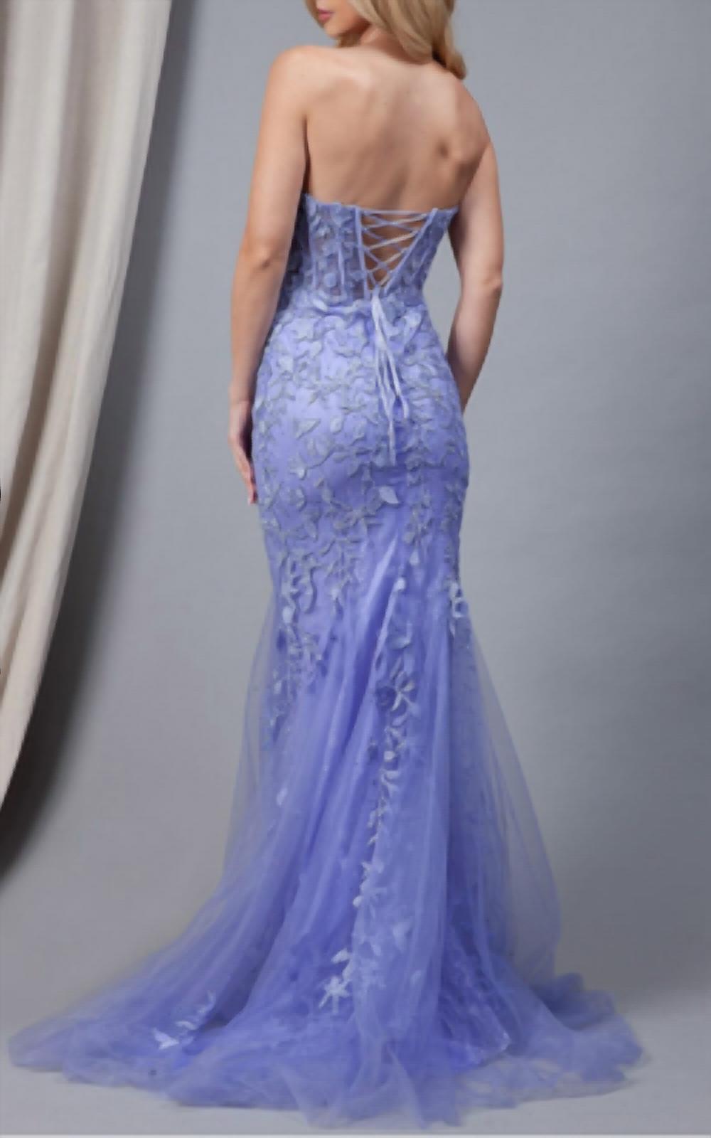 Amelia Couture - Embroidered Strapless Mermaid Dress