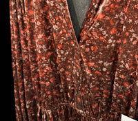 STACCATO Women's Long Sleeve Midi Dress in brown velvet - women's dress - detail view