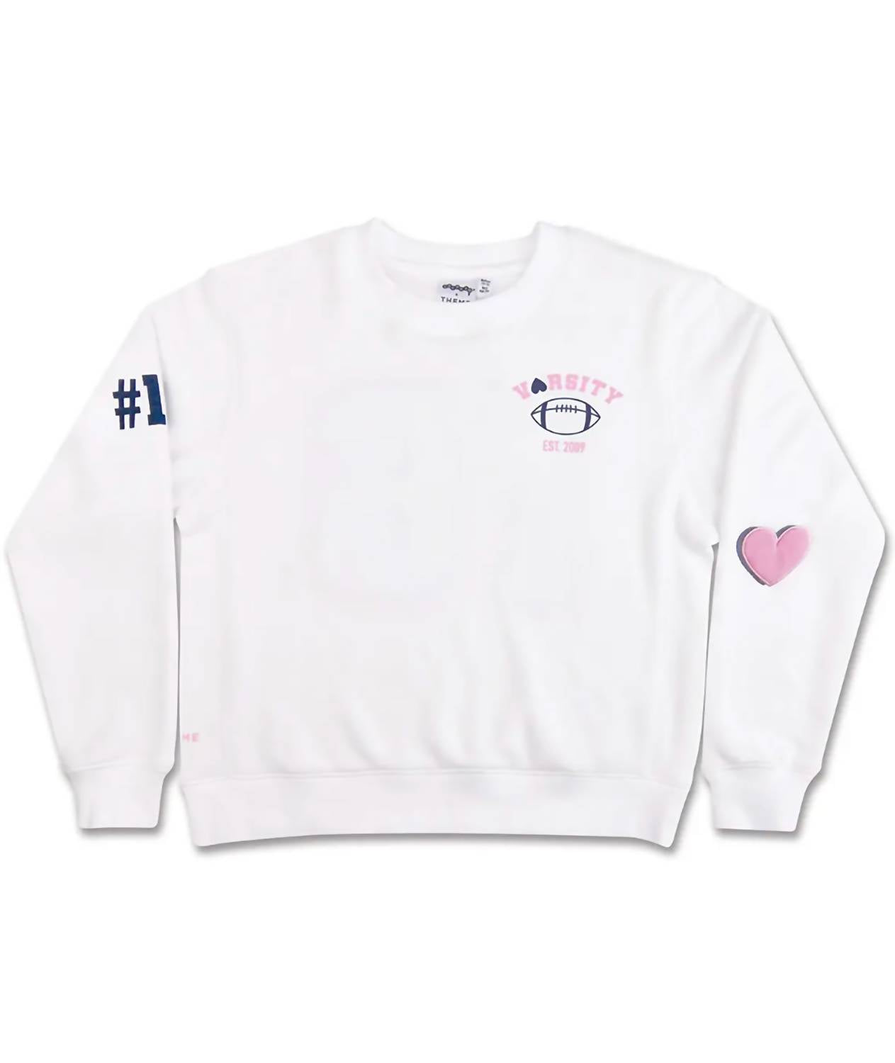 iScream Kid's Theme Classic Varsity Sweatshirt in white - kids' sweater