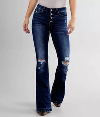 Kancan - Mid Rise Flare Stretch Jeans