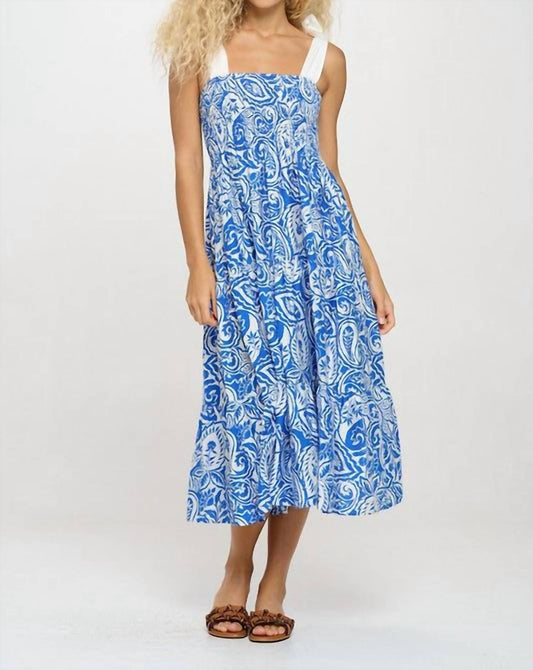 Meet Me In Santorini - Athena Paisley Tie Strap Midi Dress
