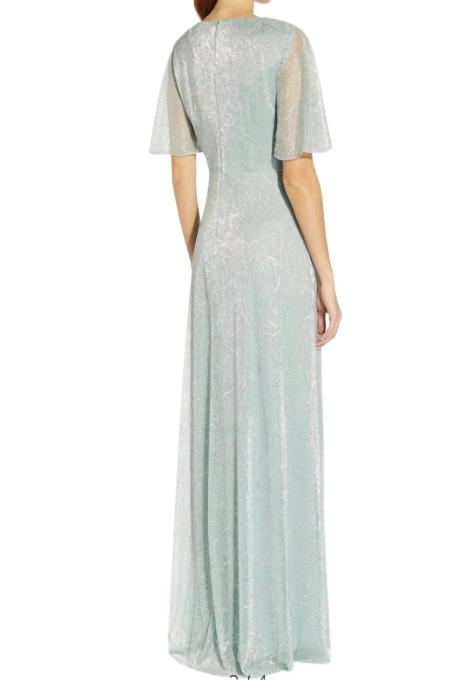 Adrianna Papell - Sheer Sleeves Dress - Plus