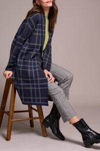 Tribal - Plaid Long Sleeve Coatigan Coatigan With Pockets