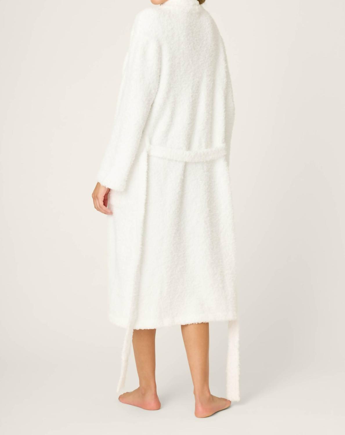 PJ Salvage Luxe Plush Solid Robe in ivory - women's intimate - detail view
