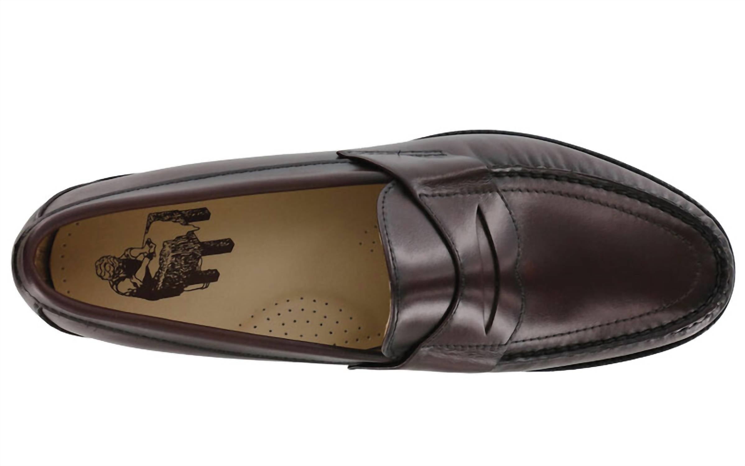 SAS Men's Penny 40 Slip On Loafer in cordovan - men's loafer - detail view