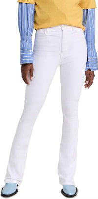 7 For All Mankind Ultra High Rise Skinny Boot Jeans in clean white - women's jeans - view 4