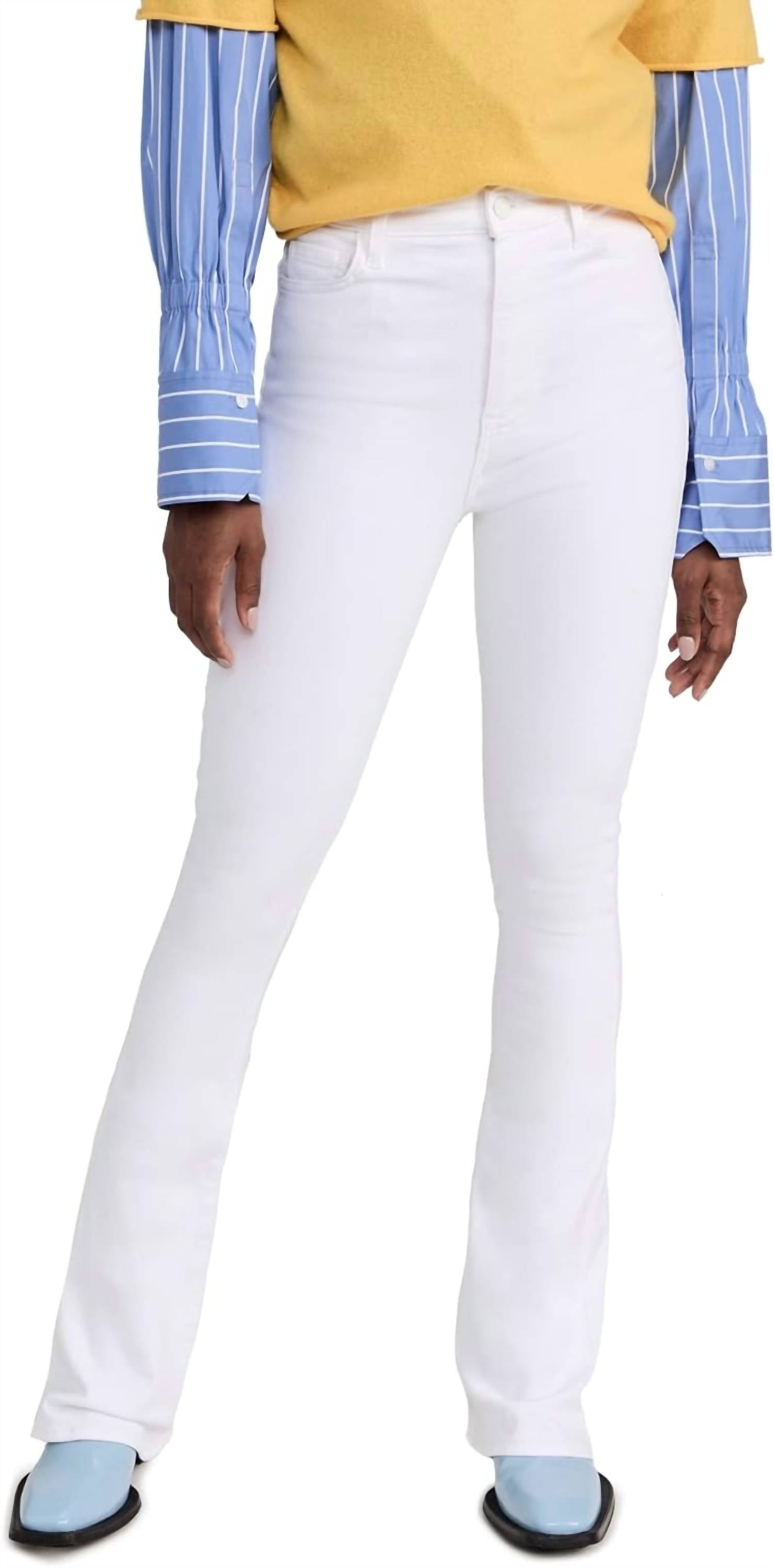 7 For All Mankind Ultra High Rise Skinny Boot Jeans in clean white - women's jeans - view 4