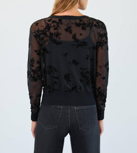 FDJ Two Piece Mesh Cardigan Set in black - women's cardigan - detail view