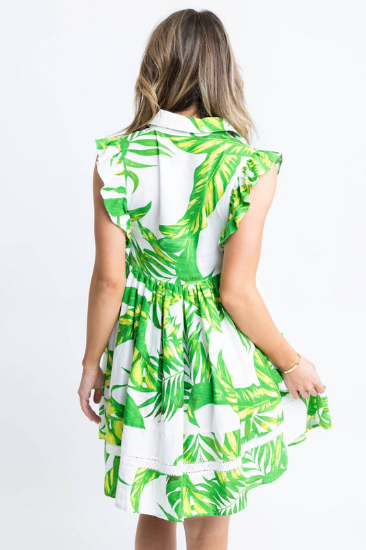 Karlie - Palm Leaf Tier Dress