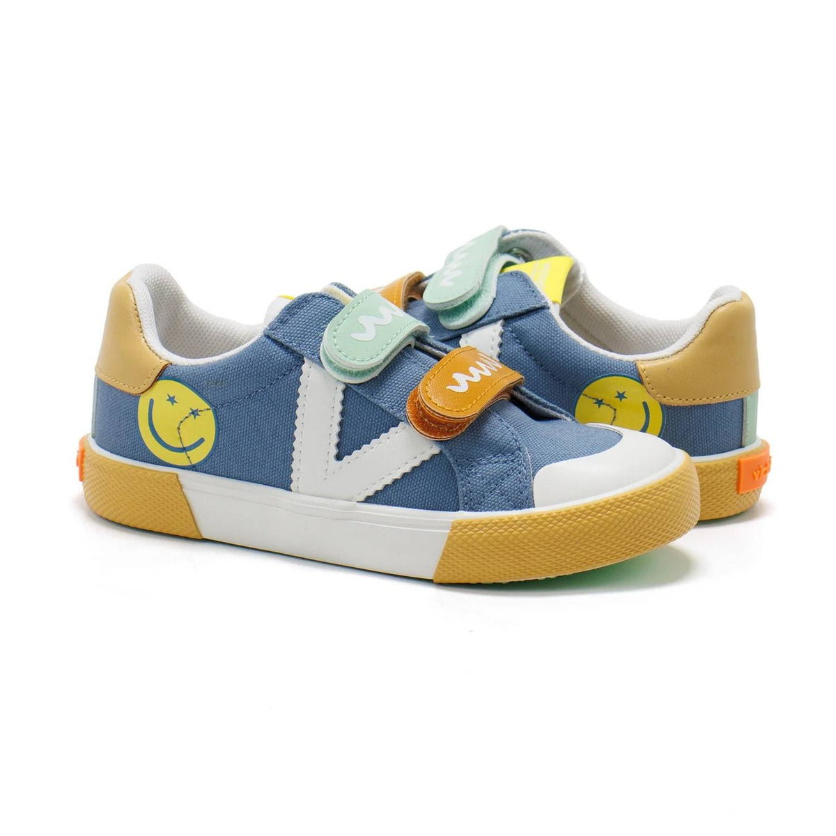 Victoria - Boy's Tribu Multicolour Print Strap Sneakers