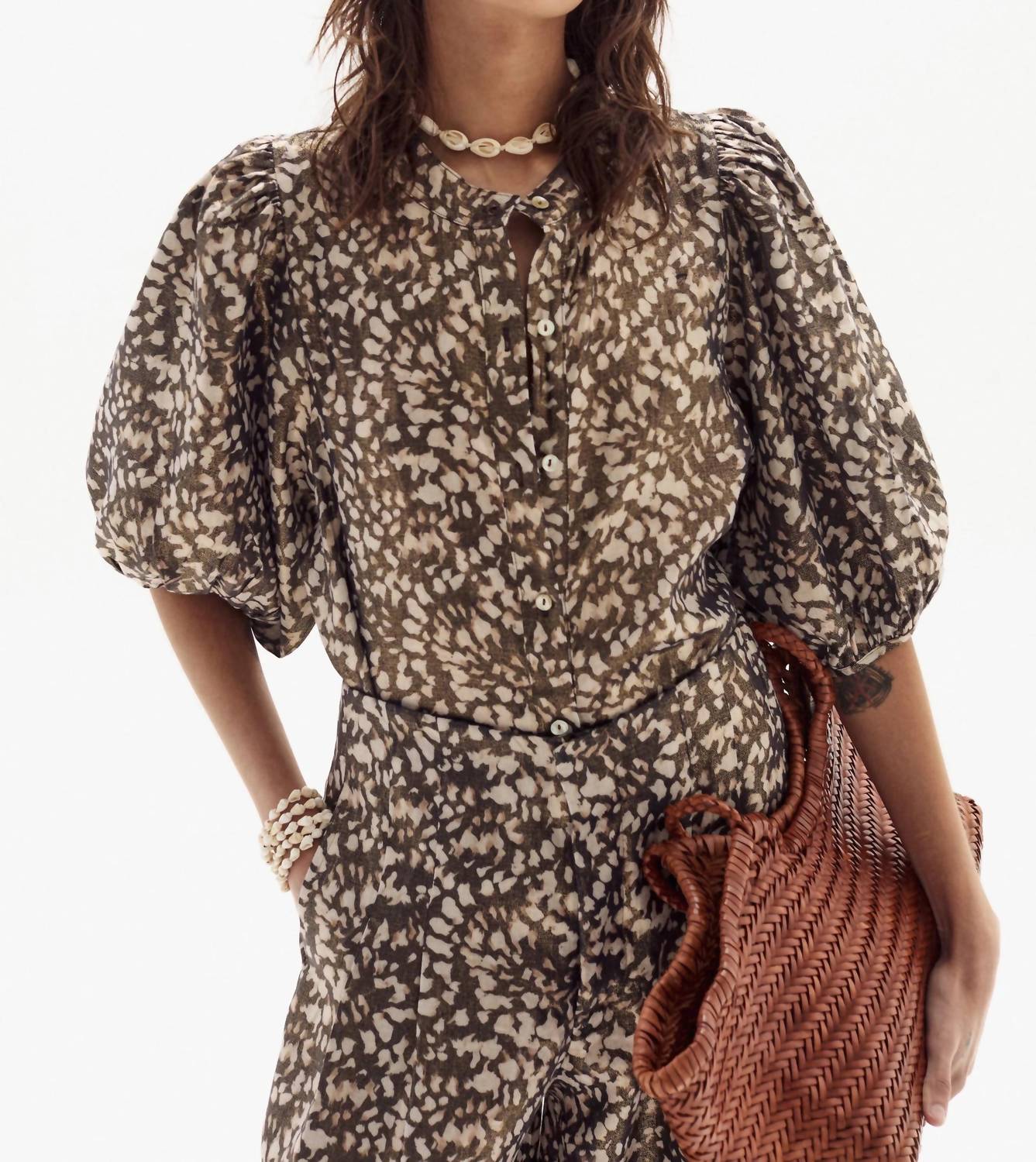 Lanhtropy - Bubble Metallic Linen Shirt