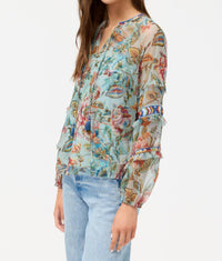 Johnny Was Women's Sapphire Mesh Blouse in multicolor - women's blouse - alternate view