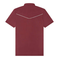 Texas Standard Men's Lariat Western Polo in maroon - men's shirt - detail view