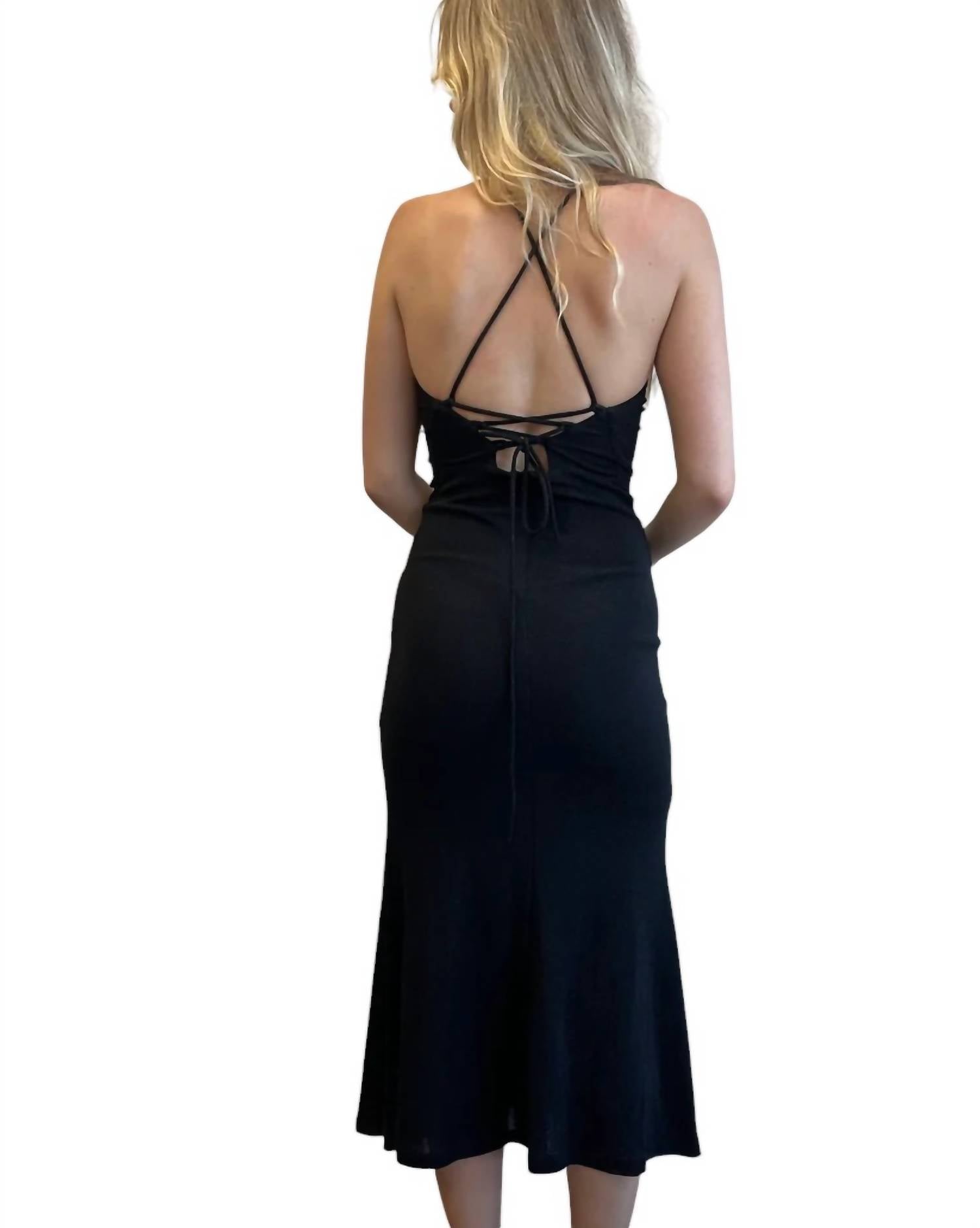 Endless Blu. - LONG DRESS WITH OPEN BACK