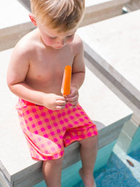Rufflebutts - Boys' Gingham Swim Trunks Swimsuit