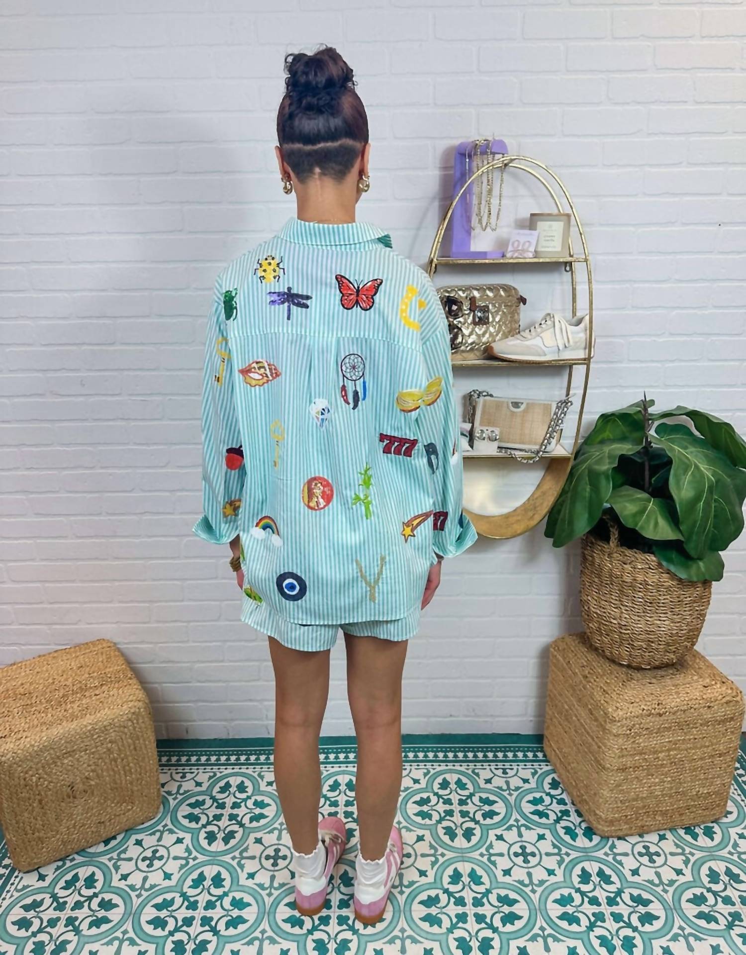 Queen Of Sparkles - Lucky Icon Collar Top & Shorts Set