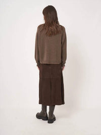 REPEAT cashmere Suede Skirt in morro - women's skirt - detail view