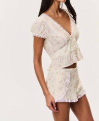 Loveshackfancy - Adina Lace-trimmed Floral Shorts