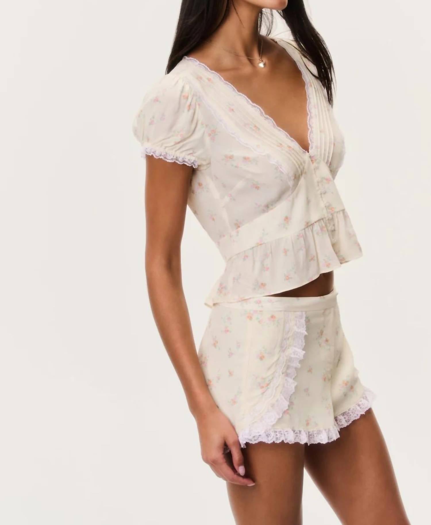 Loveshackfancy - Adina Lace-trimmed Floral Shorts