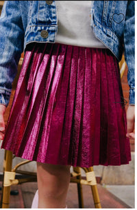 Lola + The Boys - Foil Pleated Skirt