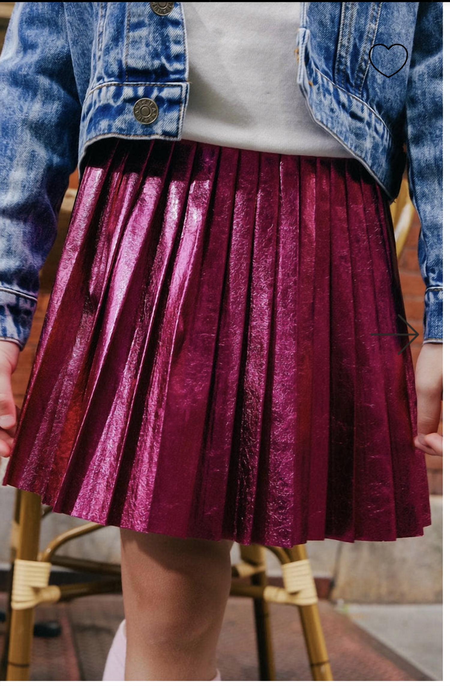 Lola + The Boys - Foil Pleated Skirt